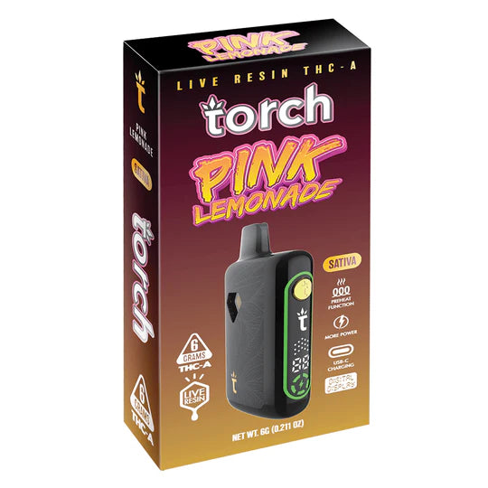 Torch Pulse Live Resin THC-A 6G Disposable Vape Pink Lemonade Sativa