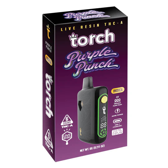 Torch Pulse Live Resin THC-A 6G Disposable Vape Purple Punch Indica