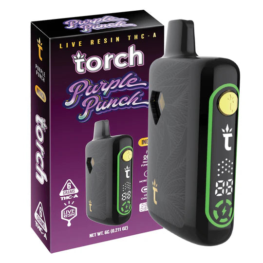 Torch Pulse Live Resin THC-A 6G Disposable Vape Purple Punch Indica