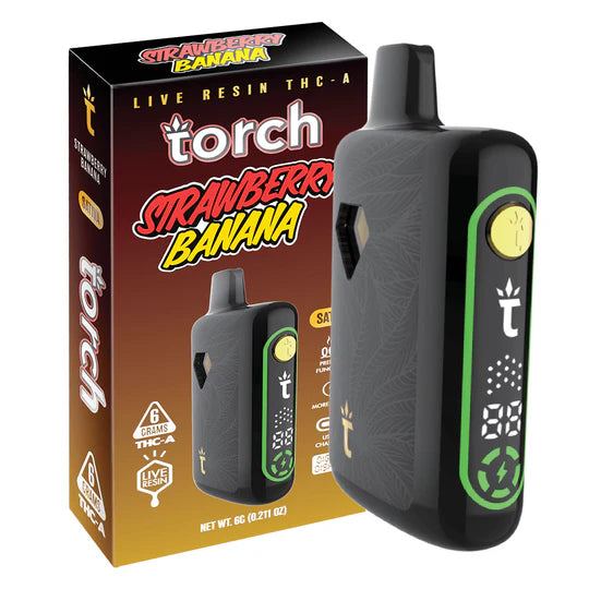 Torch Pulse Live Resin THC-A 6G Disposable Vape Strawberry Banana Sativa