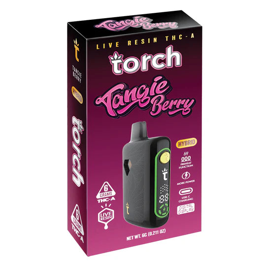 Torch Pulse Live Resin THC-A 6G Disposable Vape Tangie Berry Hybrid