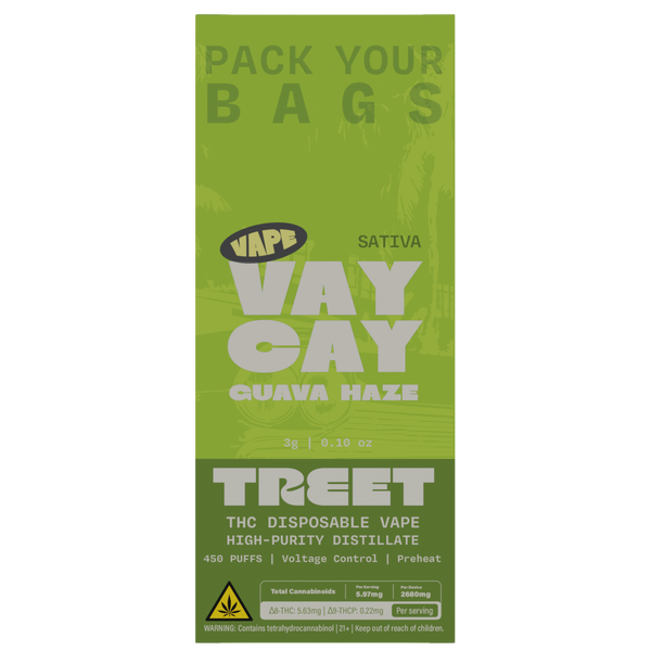 TREET 3G THC DISPOSABLE VAPE – VAY CAY GUAVA HAZE (SATIVA)