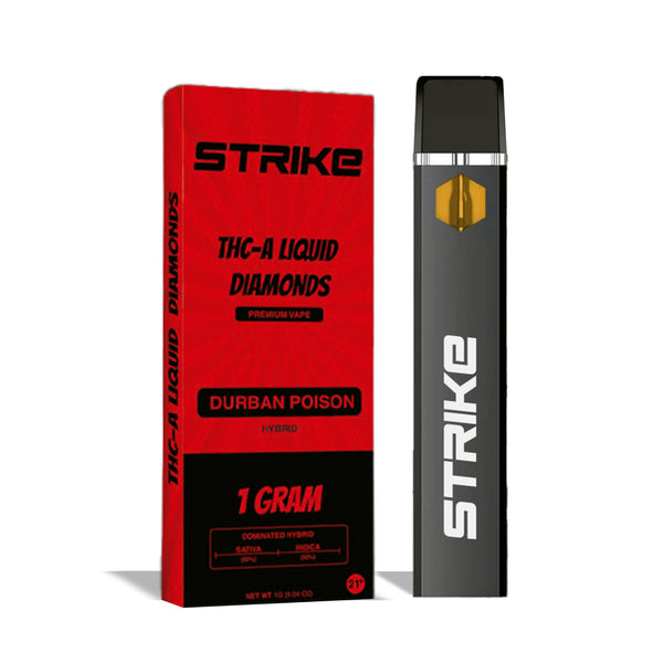 STRIKE THC-A LIQUID DIAMOND 1G VAPE DISPOSABLE DURBAN POISON - HYBRID