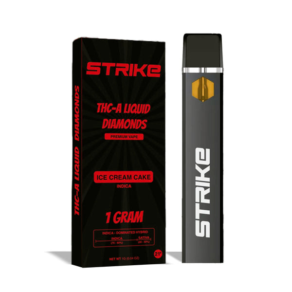 STRIKE THC-A LIQUID DIAMOND 1G VAPE DISPOSABLE ICE CREAM CAKE - INDICA