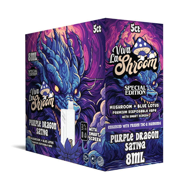 Mushroom + Blue Lotus – Disposable Vape 8ML Purple Dragon – Sativa