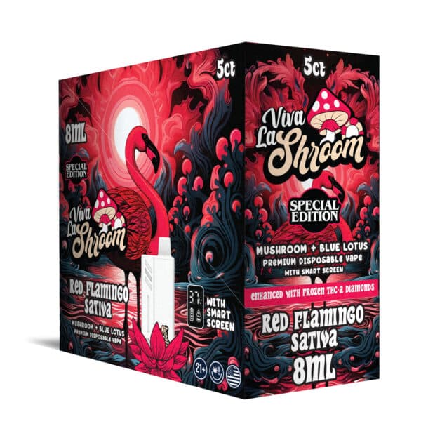 Mushroom + Blue Lotus – Disposable Vape 8ML Red Flamingo – Sativa