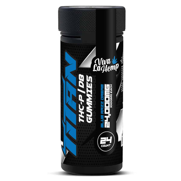 viva la hemp Titan THC-P | D8 Gummies – 24000 MG – Blue Razz Dream