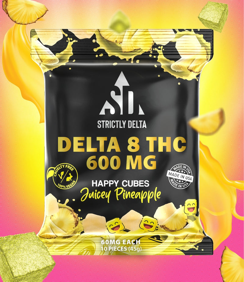 DELTA-8 HAPPY CUBES  JUICEY PINEAPPLE 600 MG