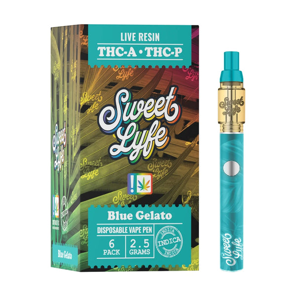 Disposable Vape Pen 2.5ml Infused with Live Resin THCA & THCP - Blue Gelato - Indica