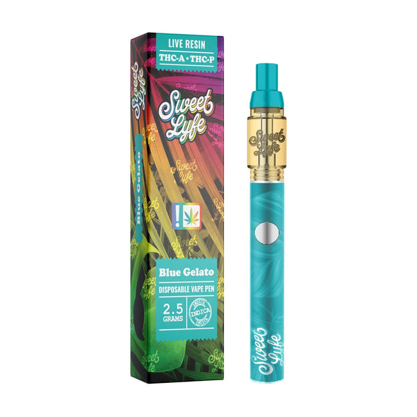 Disposable Vape Pen 2.5ml Infused with Live Resin THCA & THCP - Blue Gelato - Indica