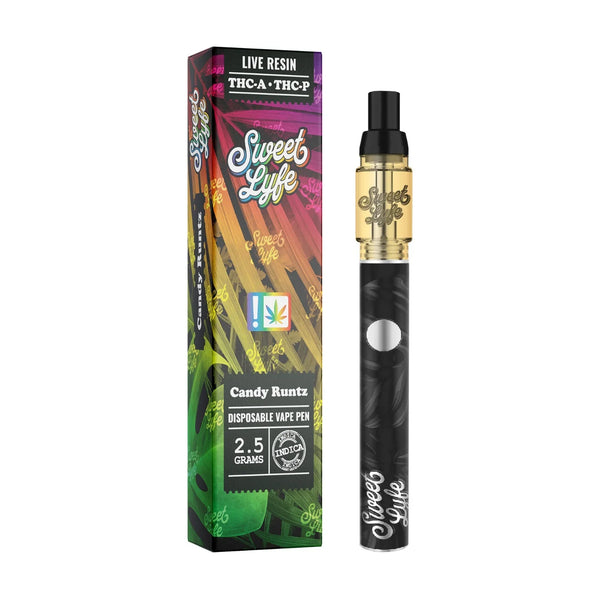 Disposable Vape Pen 2.5ml Infused with Live Resin THCA & THCP - Candy Runtz - Hybrid