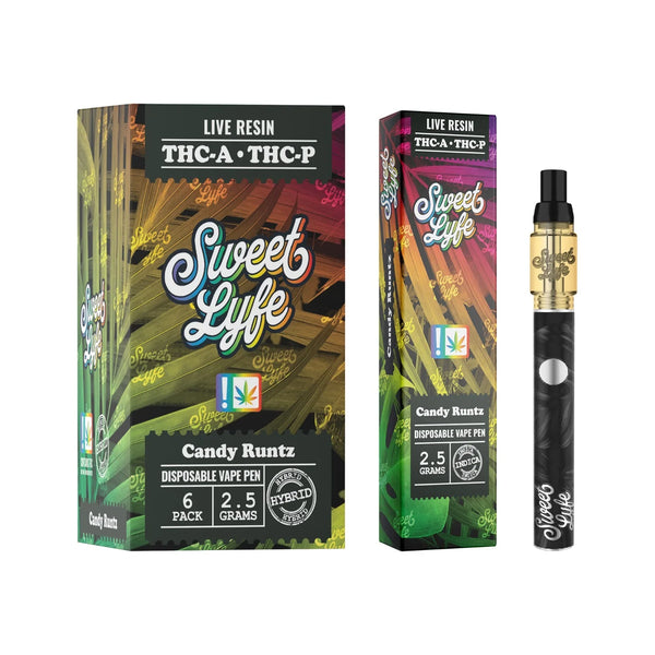 Disposable Vape Pen 2.5ml Infused with Live Resin THCA & THCP - Candy Runtz - Hybrid