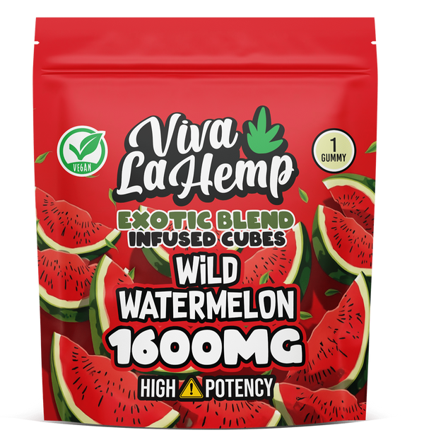 viva la hemp Exotic Blend Infused Cubes – 1600MG Wild Watermelon