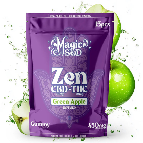 MAGICSOD ZEN CBD-THC GUMMY 450MG - GREEN APPLE