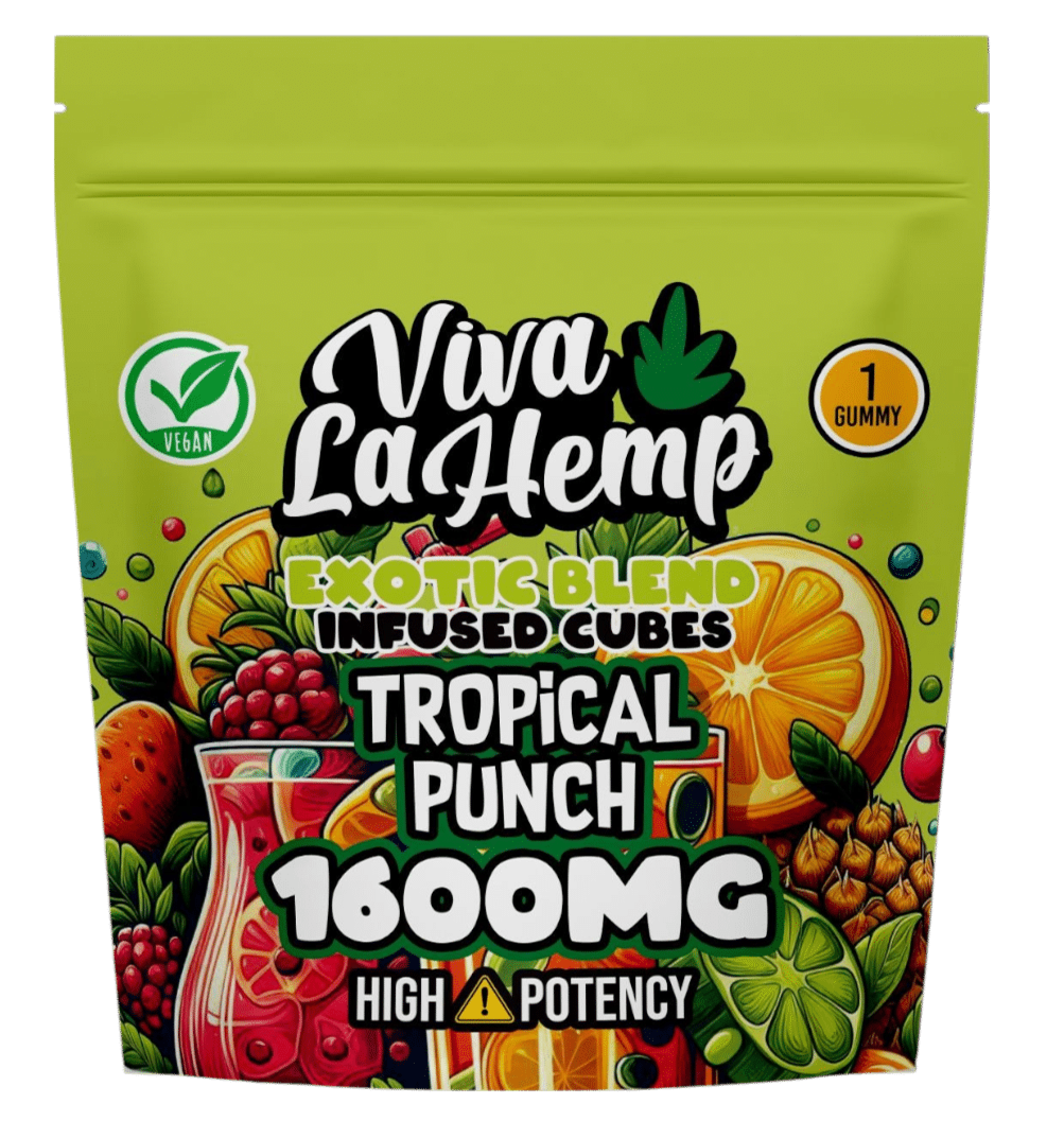 viva la hemp Exotic Blend Infused Cubes – 1600MG Tropical Punch