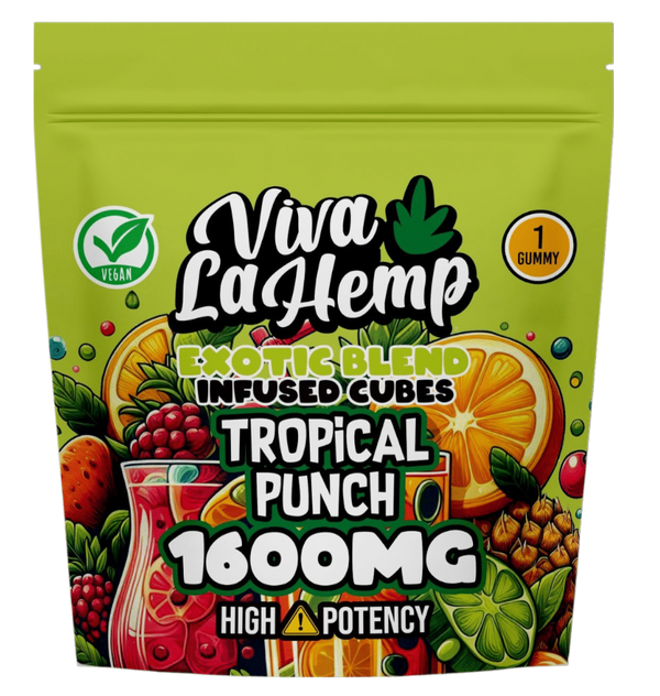 viva la hemp Exotic Blend Infused Cubes – 1600MG Tropical Punch