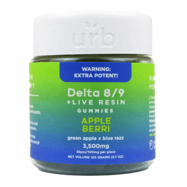 urb Delta D8/D9 THC Gummies - 3500mg  Apple Berri