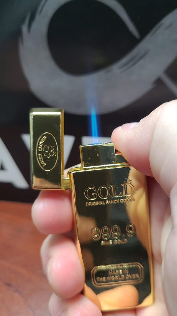 Gold Bar Single Flame Refillable Butane Torch Lighter