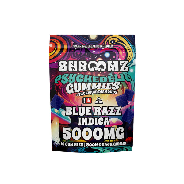 Shroomz Psychedelic THC Liquid Diamond Gummies - 5000MG Blue razz indica