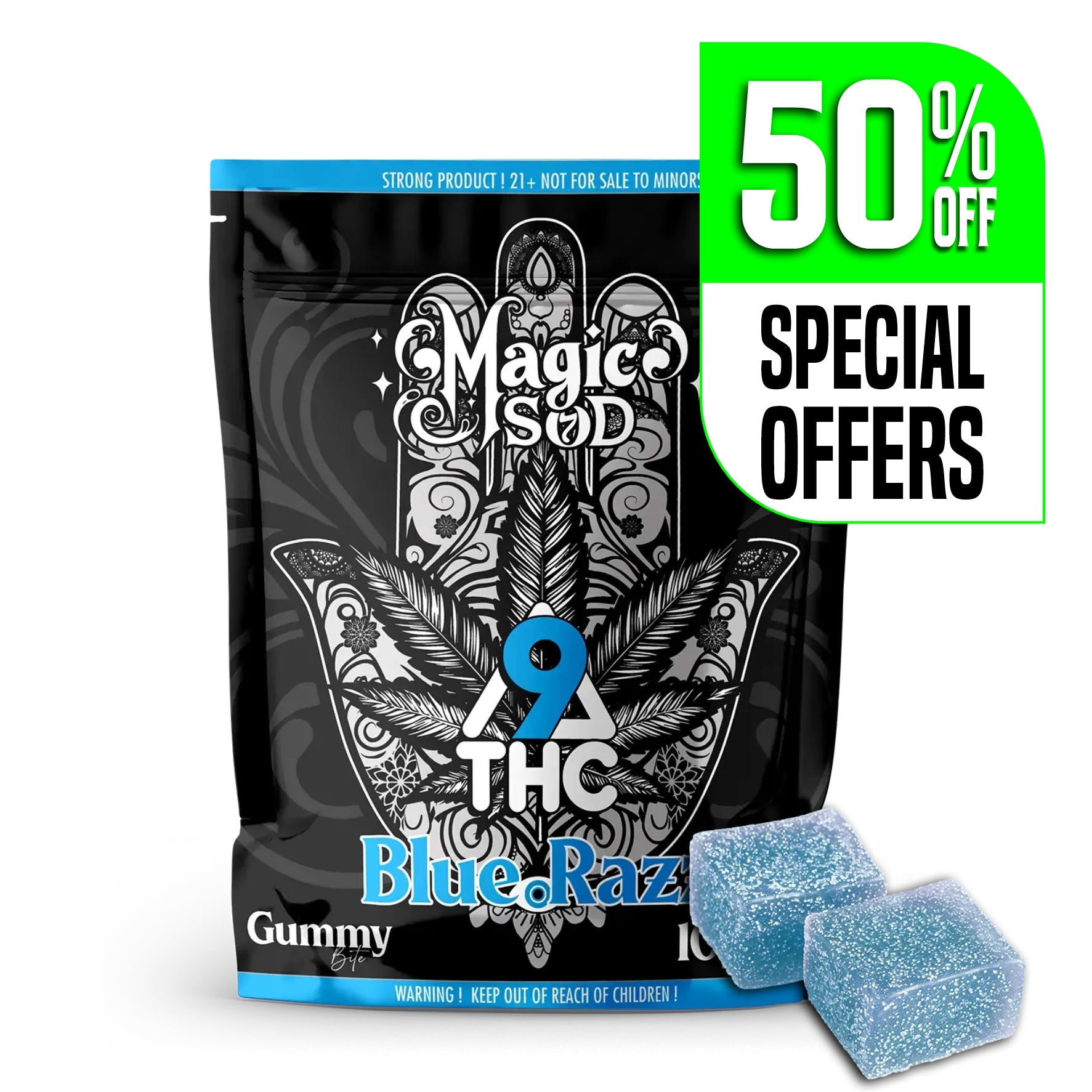 MAGICSOD D9 THC Blue Razz Gummies (5pcs)