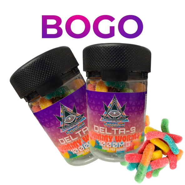 BOGO Delta-9 Gummy Worms, 1000mg