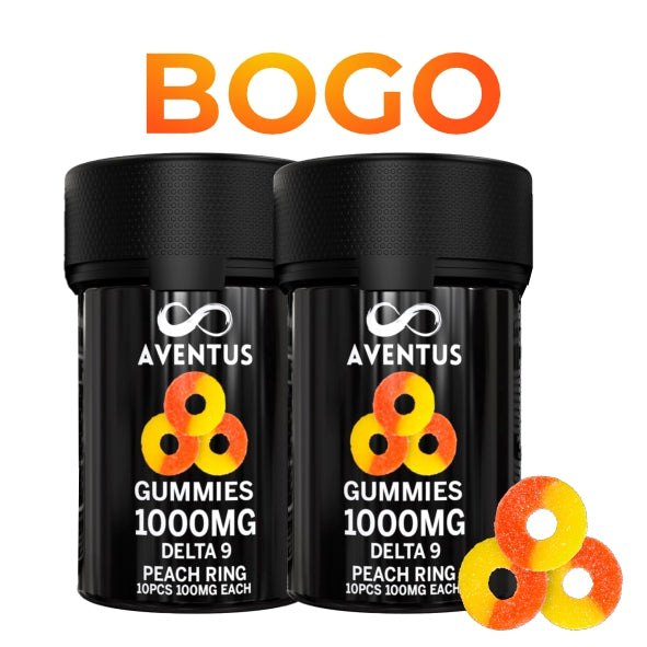 BOGO DELTA 9 PEACH RINGS 10X 100MG GUMMY RINGS