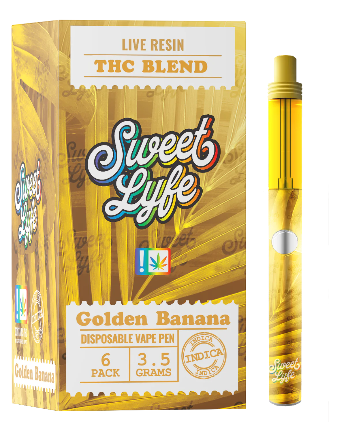 Disposable Vape Pen 3.5 Grams Infused with Live Resin THC Blend - Golden Banana Indica