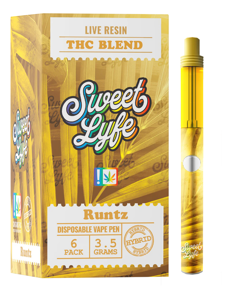 Disposable Vape Pen 3.5 Grams Infused with Live Resin THC Blend - Runtz Hybrid