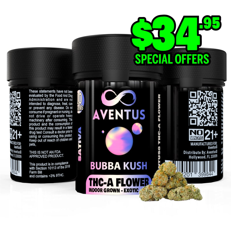 AVENTUS8 THC-A Flower Bubba Kush 10g