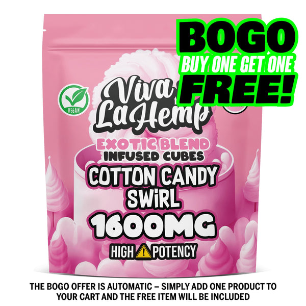 viva la hemp Exotic Blend Infused Cubes – 1600MG Cotton Candy Swirl