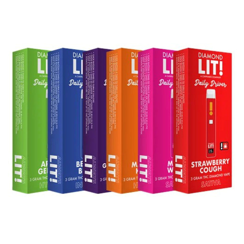 LIT! THC DIAMOND DISPOSABLE VAPE JAMMER 1G , BERRY BLUE - INDICA