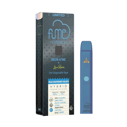 Box of 5 vapes Fume Extracts Limited Delta 8 Live Resin Disposable 2G - Blue Raspberry Gelato Hybrid
