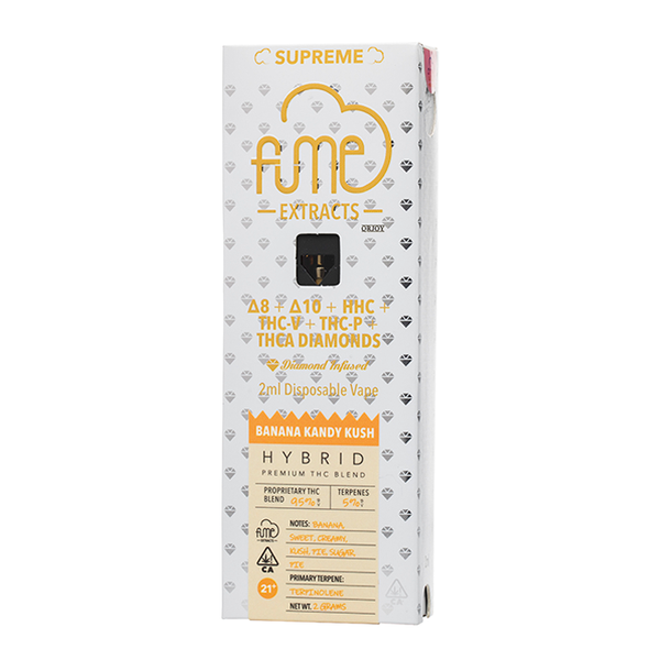 Box of 5 vapes Fume Extracts Supreme Diamonds Disposable 2G - Banana kandy kush - Hybrid