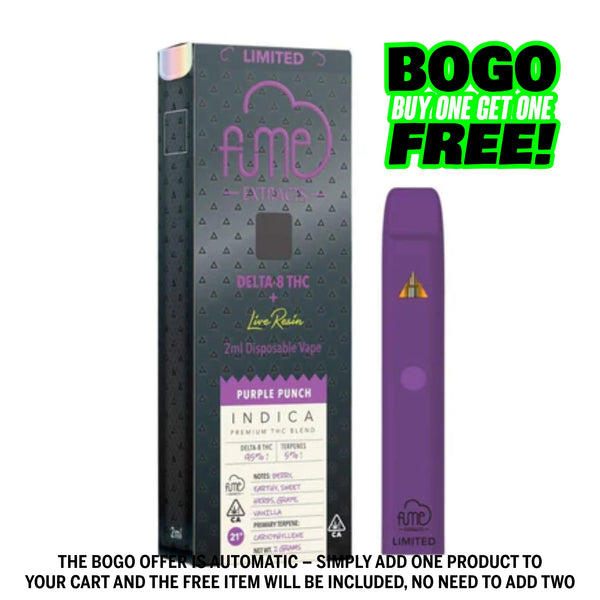 Fume Extracts Limited Delta 8 Live Resin Disposable 2G - Purple Punch (Indica)