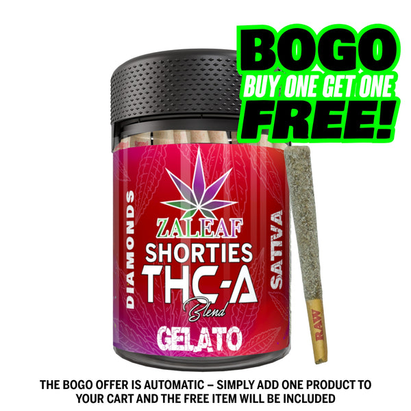 Zaleaf Shorties – 1 g Diamond Coated THCP Pre-Rolls (10-Pack) Gelato - sativa
