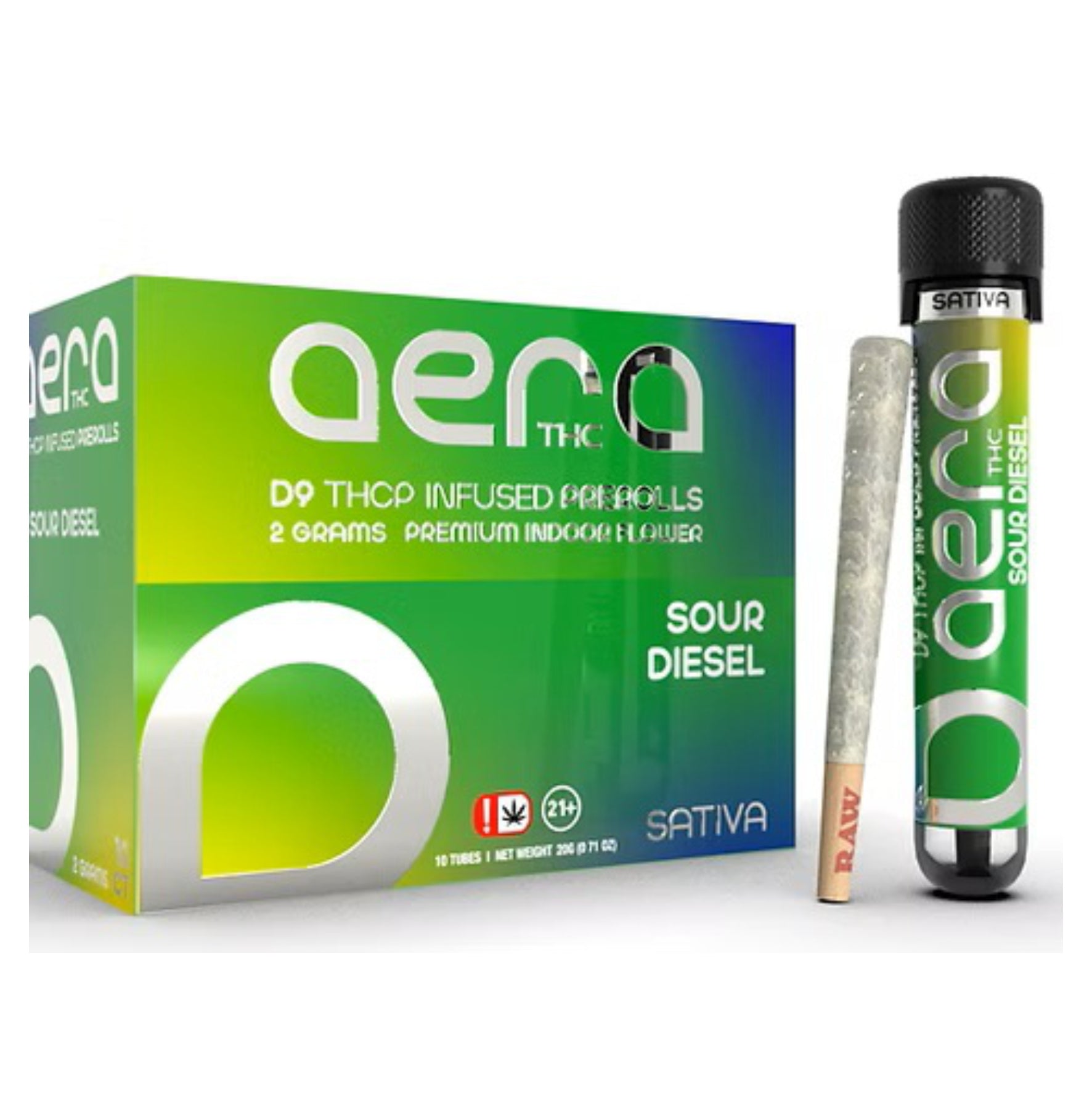 Aera D9 THCP Infused Preroll – Sour Diesel (Sativa) | 2g Premium Indoor Flower