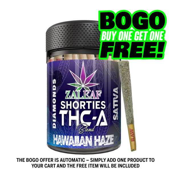 Zaleaf Shorties – 1 g Diamond Coated THCP Pre-Rolls (10-Pack) Hawaiian Haze - sativa
