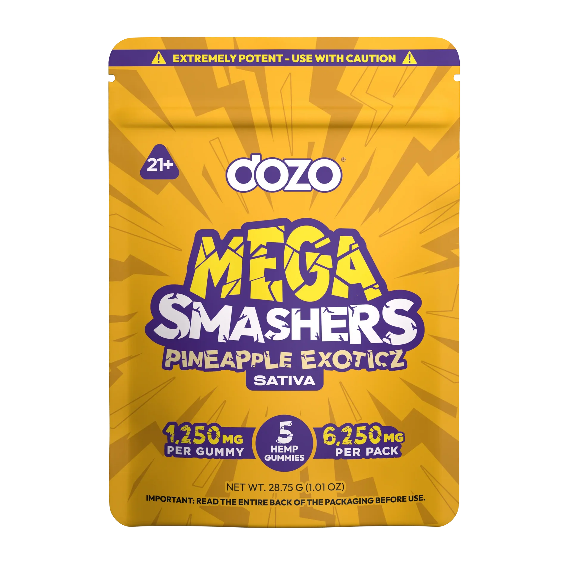 Dozo Mega Smashers Gummies - 6250MG - Sativa | Pineapple Exotics