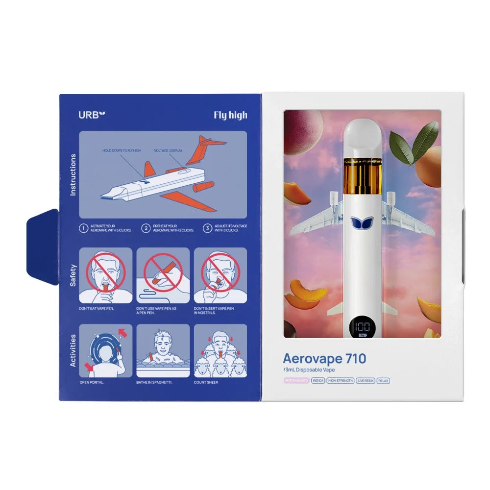 URB Disposable Vape 3ml Aerovape 710 Relax Peach Mango Melons - Indica