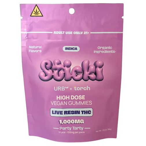 URB x TORCH Sticki Live Resin THC 1000MG Gummies - Party Tarty (Indica)