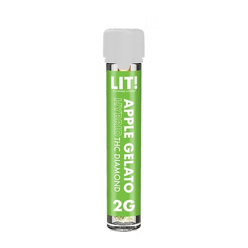 LIT THC Diamond 2g Pre-Rolls Tubes - Apple Gelato - Hybrid