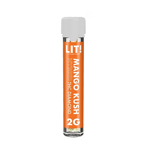 LIT THC Diamond 2g Pre-Rolls Tubes - Mango Kush - Hybrid