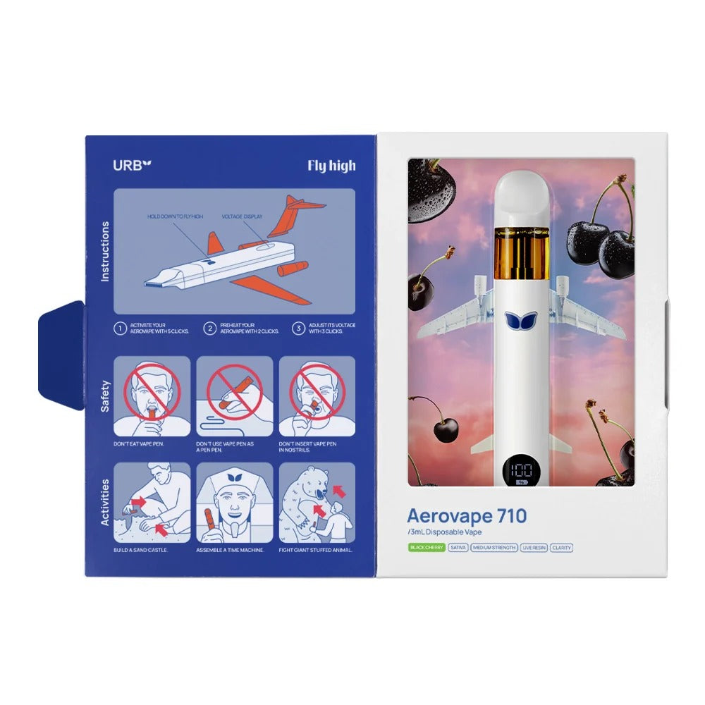 URB Disposable Vape 3ml Aerovape 710 Clarity  Black Cherry Fizz - Sativa