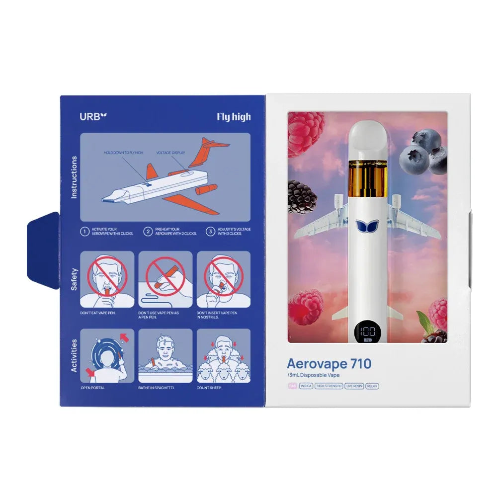 URB Disposable Vape 3ml Aerovape 710 Relax Gas Berry - Indica