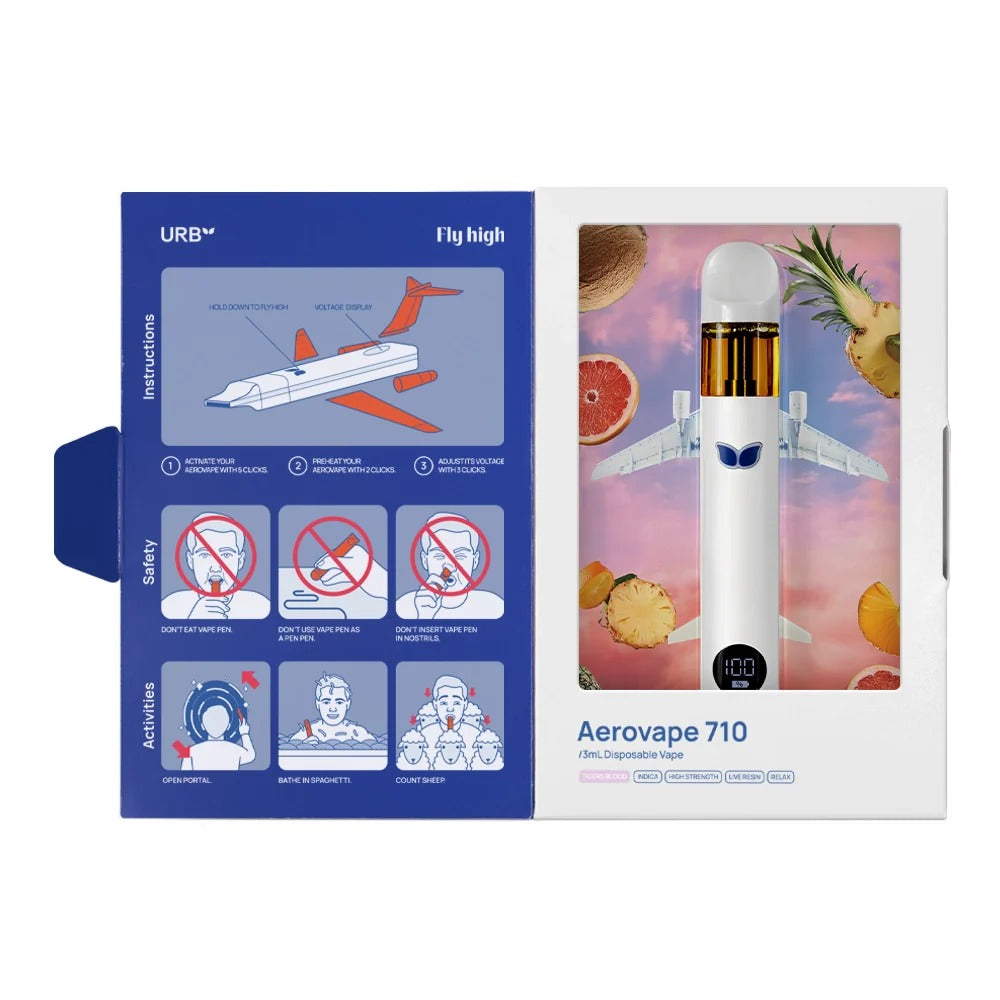 URB Disposable Vape 3ml Aerovape 710 Relax Tigers Blood- Indica