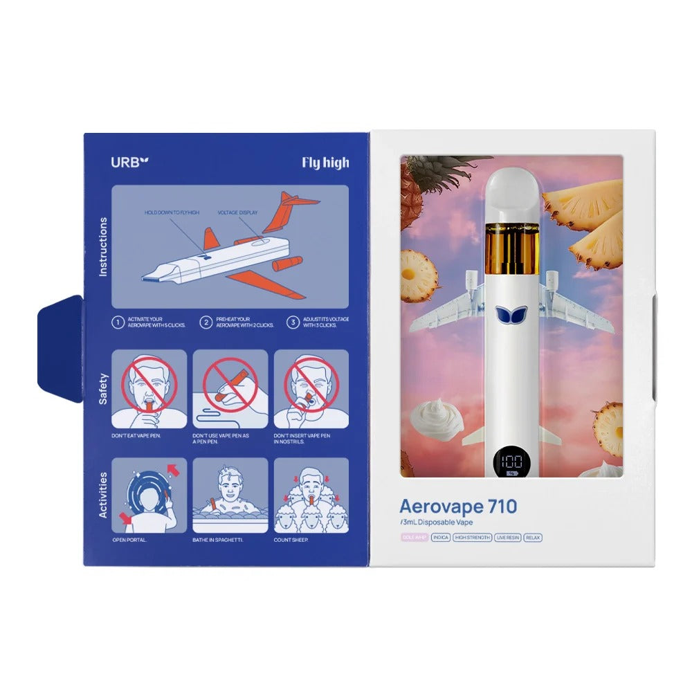 URB Disposable Vape 3ml Aerovape 710 Relax Dole Whip- Indica