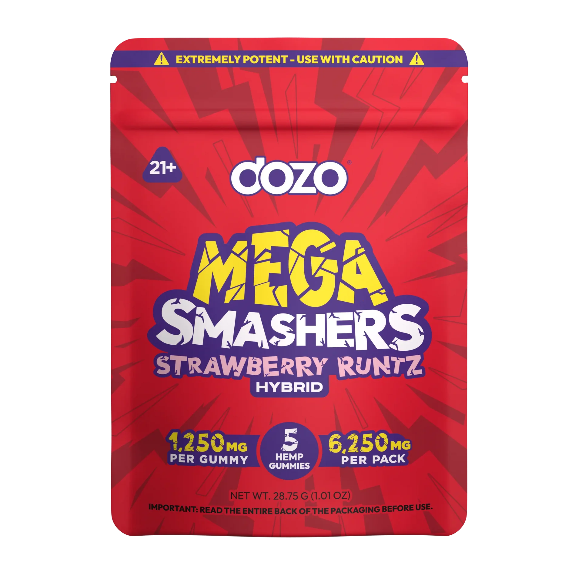 Dozo Mega Smashers Gummies - 6250MG - Hybrid | Strawberry Runtz