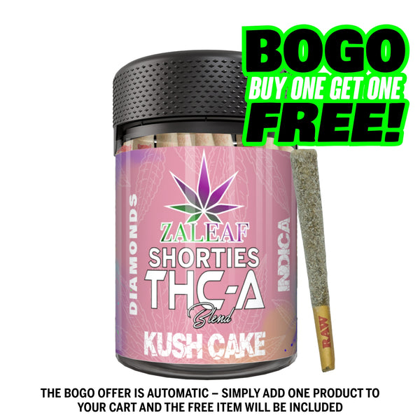 Zaleaf Shorties – 1 g Diamond Coated THCP Pre-Rolls (10-Pack) Kush Cake - Indica
