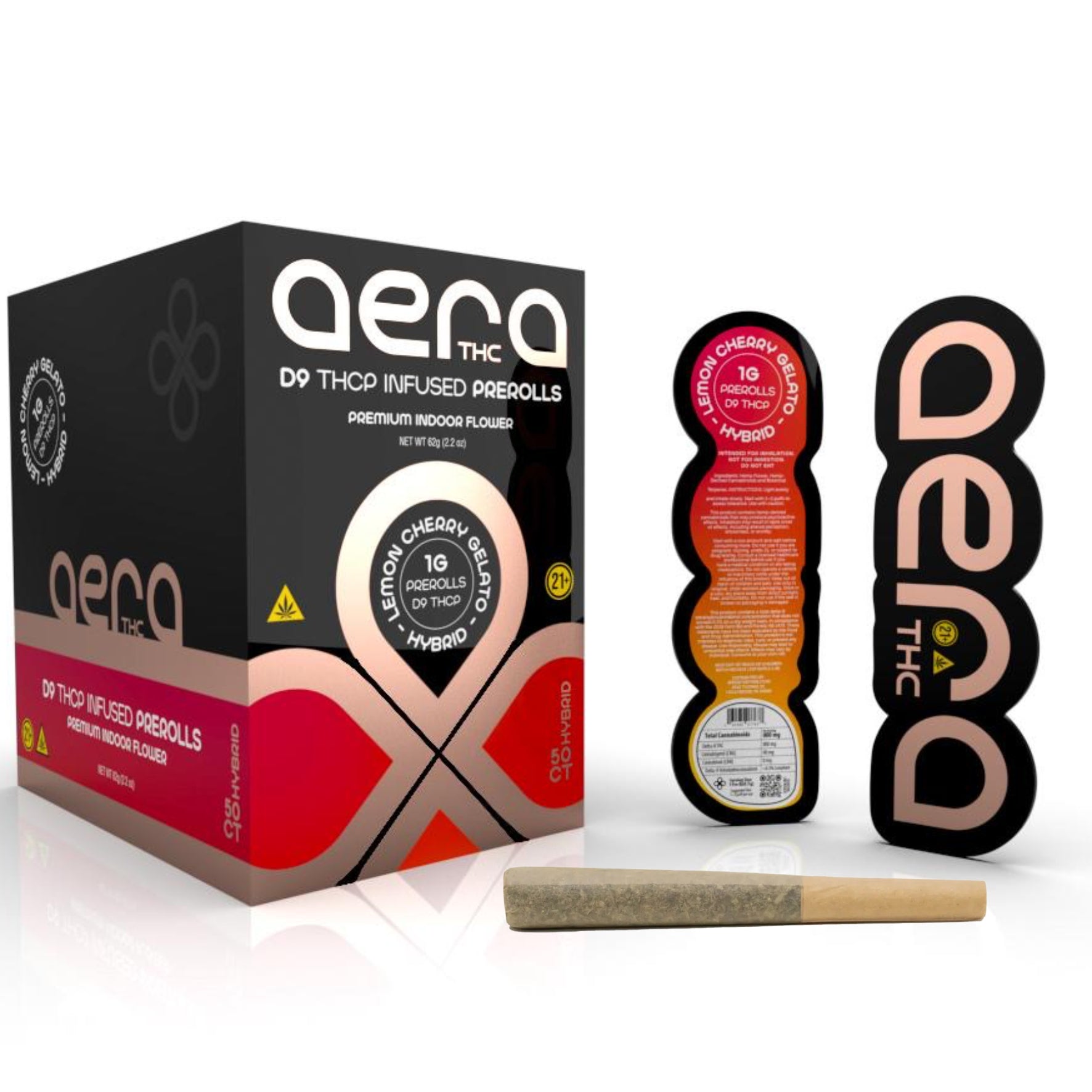 Aera THC – Lemon Cherry Gelato D9 THCP Infused Prerolls 1G (Hybrid)
