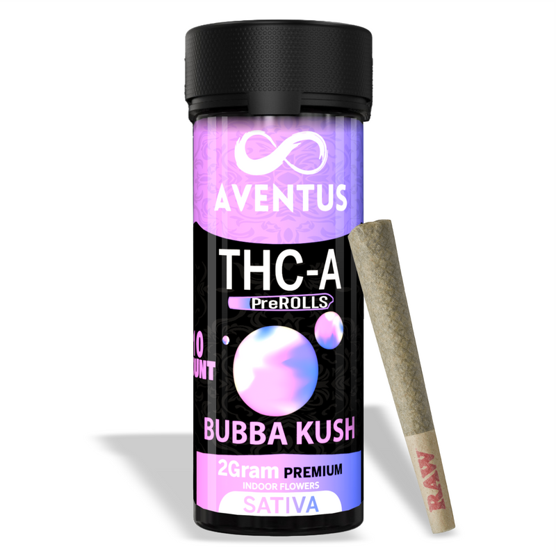 THC-A pre-rolls Jar of 10 x 2G Bubba Kush INDICA